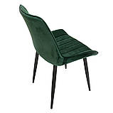 Обідній Стілець ALVIS чорний каркас/зелений стільці обідні для кухні вітальні м'який сучасний, фото 4