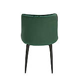 Обідній Стілець ALVIS чорний каркас/зелений стільці обідні для кухні вітальні м'який сучасний, фото 5