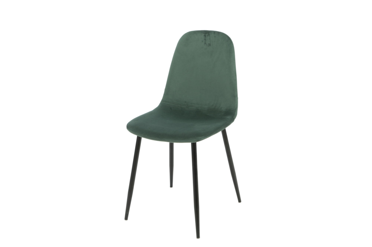 Обідній Стілець LUKE чорний каркас/зелений стільці обідні для кухні вітальні м'який сучасний, фото 1