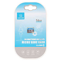 Карта пам'яті USAMS US-ZB093 TF High Speed Card 16 Gb (по adapter) Blue