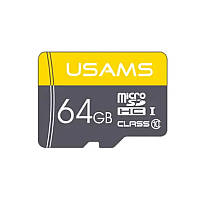 Карта пам'яті USAMS US-ZB095 TF High Speed Card 64 Gb (по adapter) Yellow