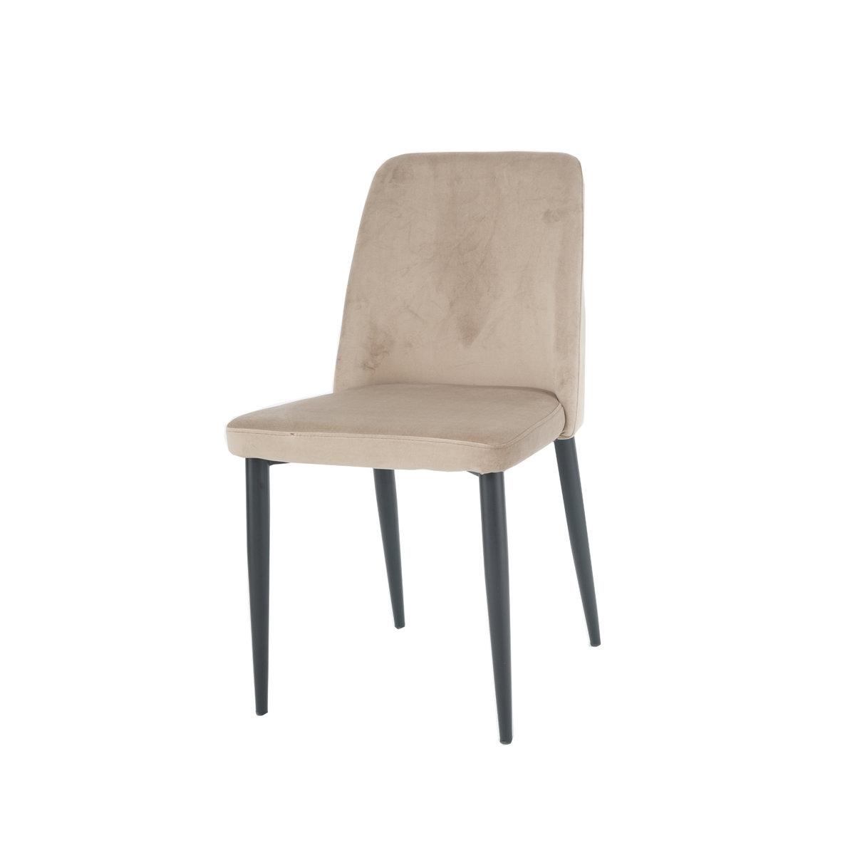 Обідній Стілець BULL чорний каркас/темний беж стільці обідні для кухні вітальні м'який сучасний, фото 1