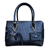 Шарм для сумки Конячка з натуральної шкіри 7865 Silver Taurus., фото 3