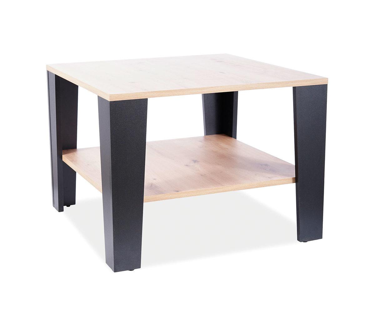 Журнальний столик QUADRA дуб вотан/чорний 67x67, фото 1