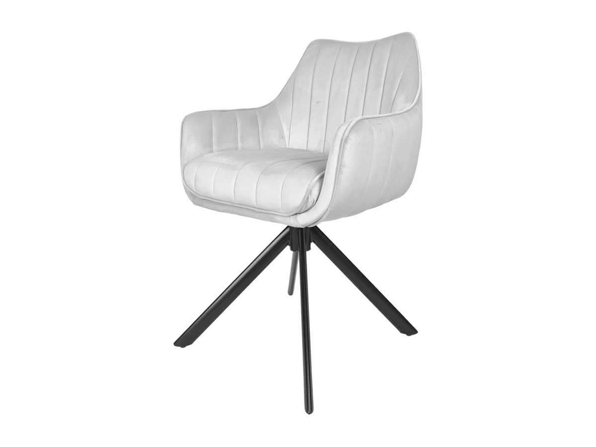 Обідній Стілець SALVIA чорний каркас/світло-сірий стільці обідні для кухні вітальні м'який сучасний, фото 1