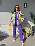 Костюм трійка блуза штани та піджак 9419, фото 2