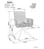 Стілець BASIL VARDO чорний каркас/сірий 11, фото 4