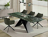 Стіл WESTIN CERAMIC 160(240)*90 морський VERDE ALPI/чорний мат, фото 2