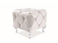 Пуф HESTIA K VELVET світло-сірий BL.03 / срібний