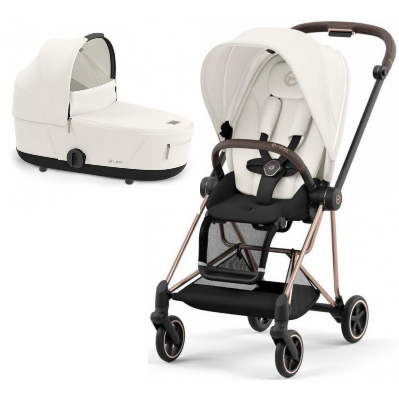 Cybex Mios 4.0 коляска 2 в 1 Off White шасі Rose Gold