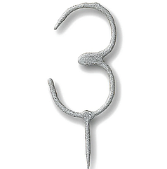 Свічка-цифра бенгальська 3, срібна