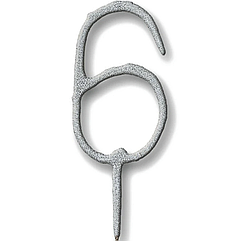 Свічка-цифра бенгальська 6, срібна