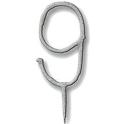 Свічка-цифра бенгальська 9, срібна