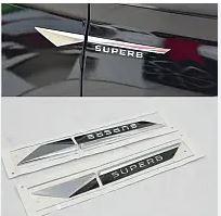 Шильдик емблема напис на крила Skoda  SuperB  Шкода СуперБ колір хром