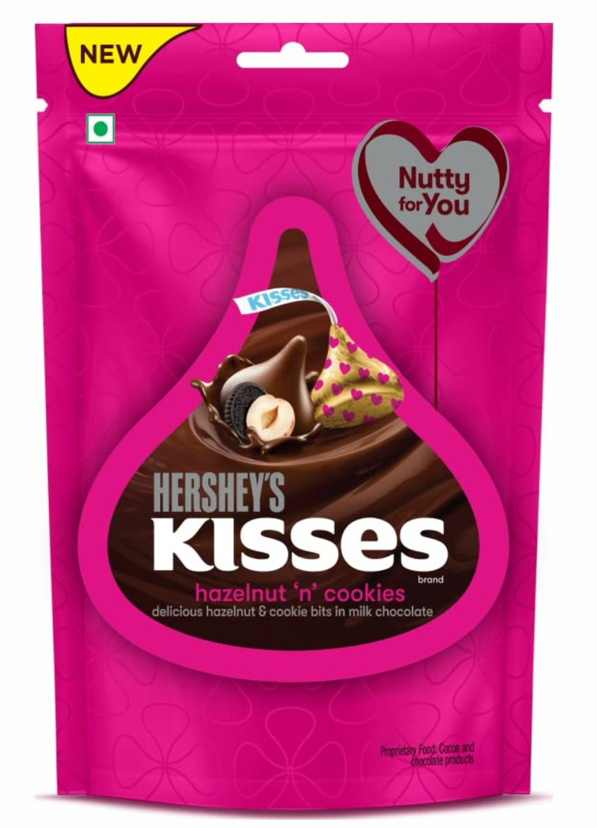 Шоколадні цукерки Hershey's Kisses Hazelnut 'n' Cookies Chocolate 100.8г, фото 1