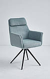 Обідній Стілець ADRIAN стілець чорний каркас/ментол тк. стільці обідні для кухні вітальні м'який сучасний, фото 5