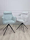 Обідній Стілець ADRIAN стілець чорний каркас/ментол тк. стільці обідні для кухні вітальні м'який сучасний, фото 7