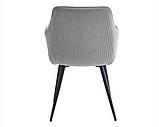 Обідній Стілець ERNEST чорний каркас/світло-сірий тк. стільці обідні для кухні вітальні м'який сучасний, фото 2