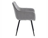 Обідній Стілець ERNEST чорний каркас/світло-сірий тк. стільці обідні для кухні вітальні м'який сучасний, фото 4