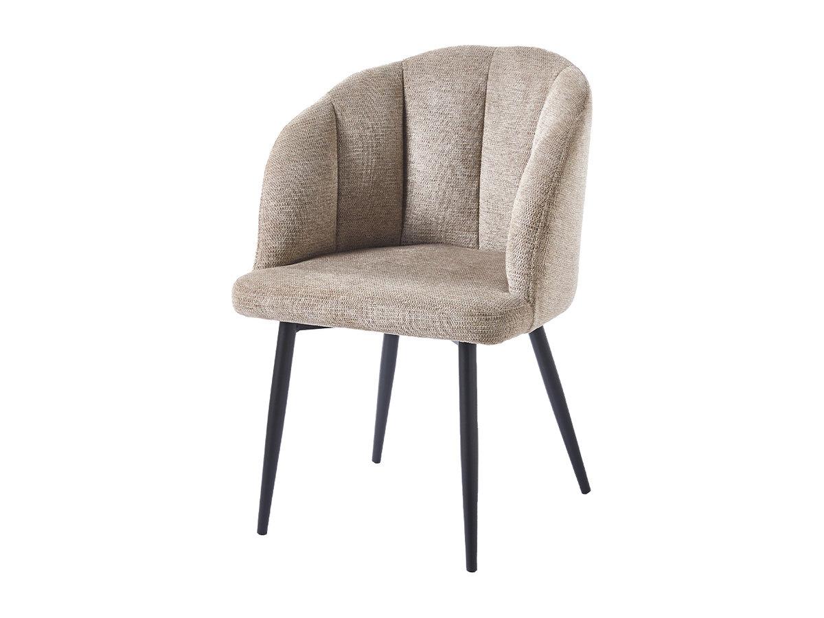 Обідній Стілець CALLA чорний каркас/беж тк. стільці обідні для кухні вітальні м'який сучасний, фото 1
