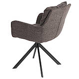 Обідній Стілець HUNTER чорний каркас/коричневий тк. стільці обідні для кухні вітальні м'який сучасний, фото 4