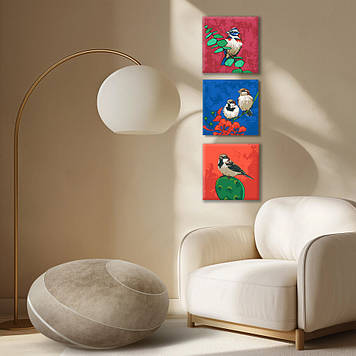 Картина за номерами Riviera Blanca, комплект з 3-х картин Співочі кольори 25х25 см (RB-1130)