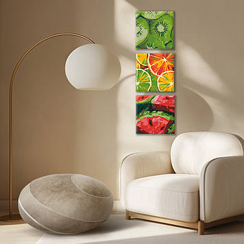 Картина за номерами Riviera Blanca, комплект з 3-х картин Соковиті етюди 25х25 см (RB-1131)