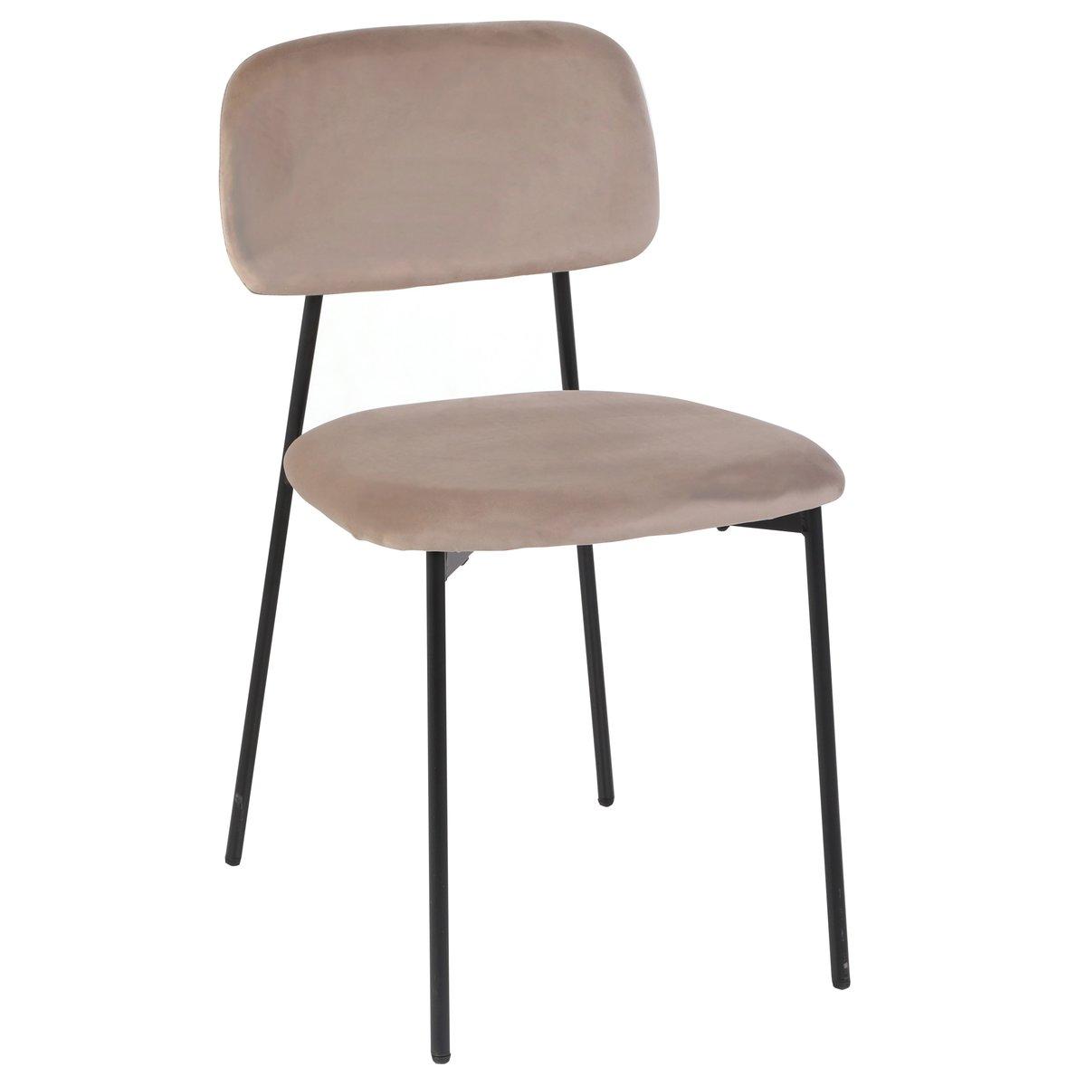 Обідній Стілець MILO чорний каркас/темний беж стільці обідні для кухні вітальні м'який сучасний, фото 1