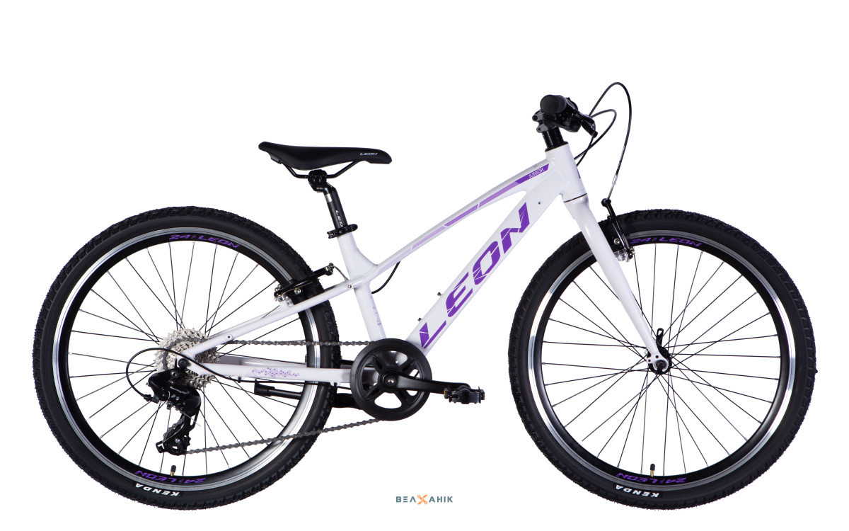 Велосипед 24/quot; LEON JUNIOR Vbr CS (рама 12/quot;) AL біло-бузковий, фото 1