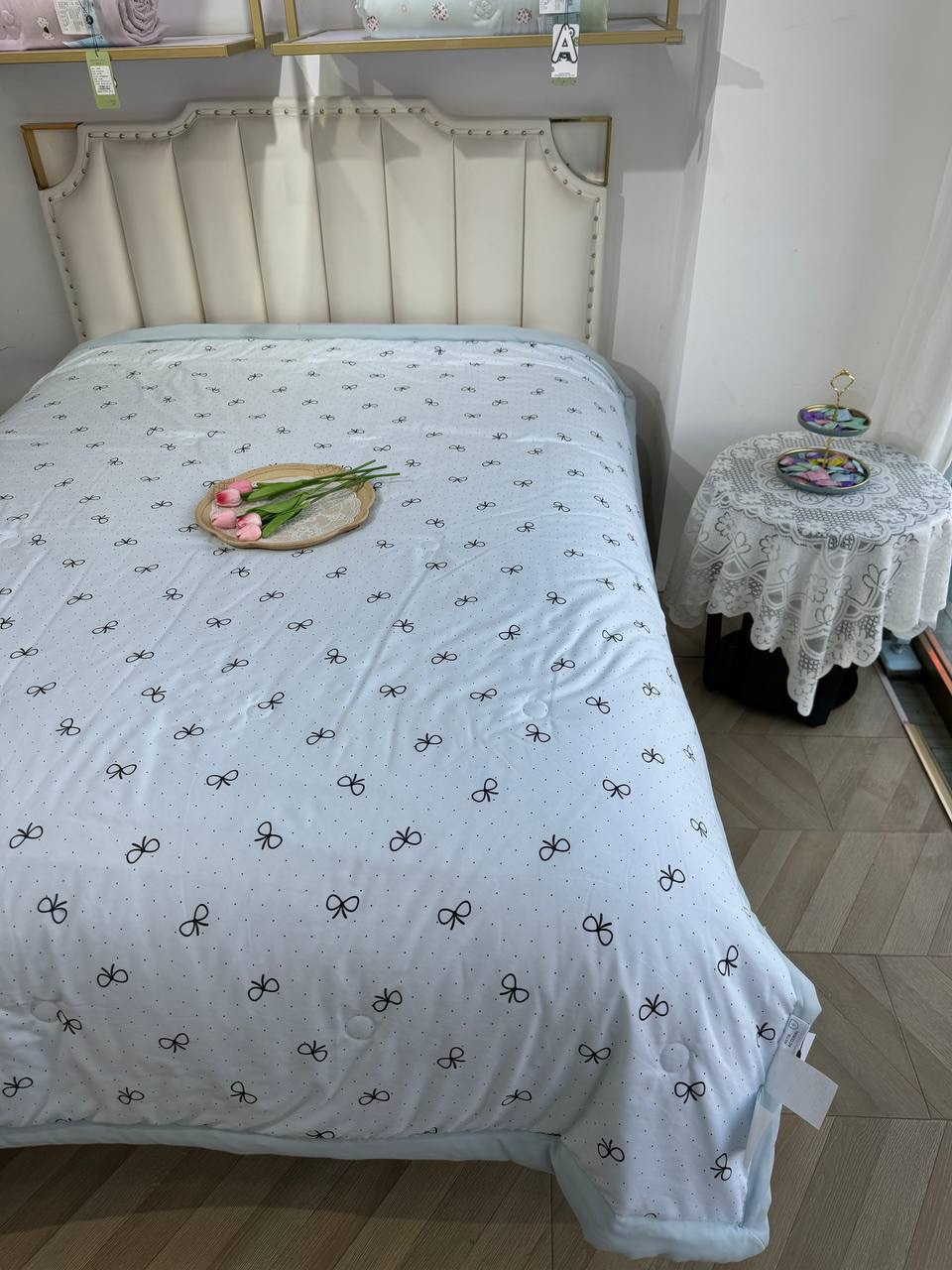 Комплект літньої постільної білизни з ковдрою Micro Satin Hanny Євро