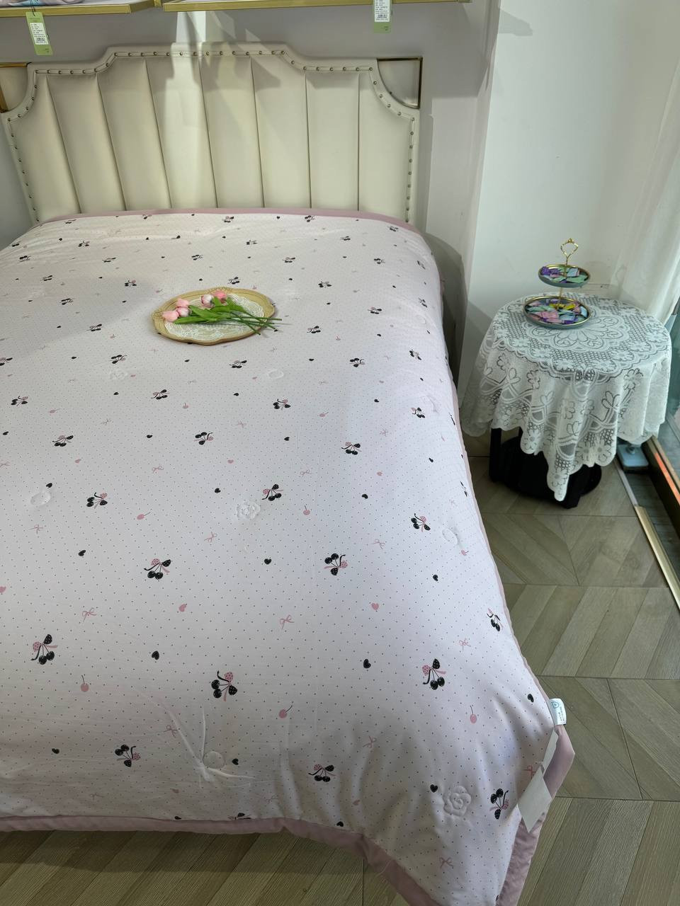 Комплект літньої постільної білизни з ковдрою Micro Satin Hanny Євро
