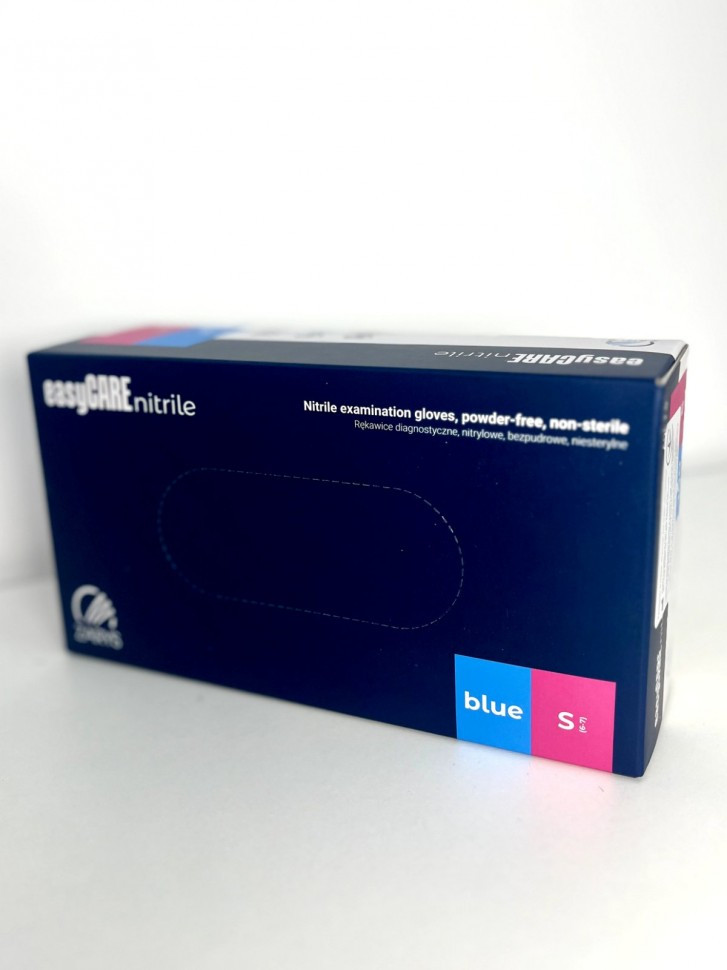 Нитриловые перчатки нестерильные неопудренные easyCARE nitrile S (50 пар/уп) синие