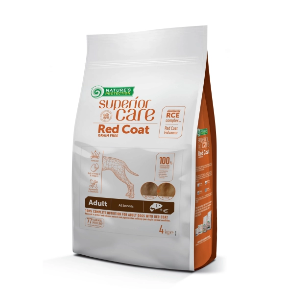 Сухий корм для собак з рудим забарвленням Nature's Protection (Нейчерс Протекшен) Superior Care Red Coat GF Adult з лососем 4 кг, фото 1