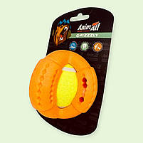 Іграшка для собак і цуценят AnimAll GrizZzly тенісний мʼяч, жовто-помаранчевий, 9.2 см 9673, фото 2