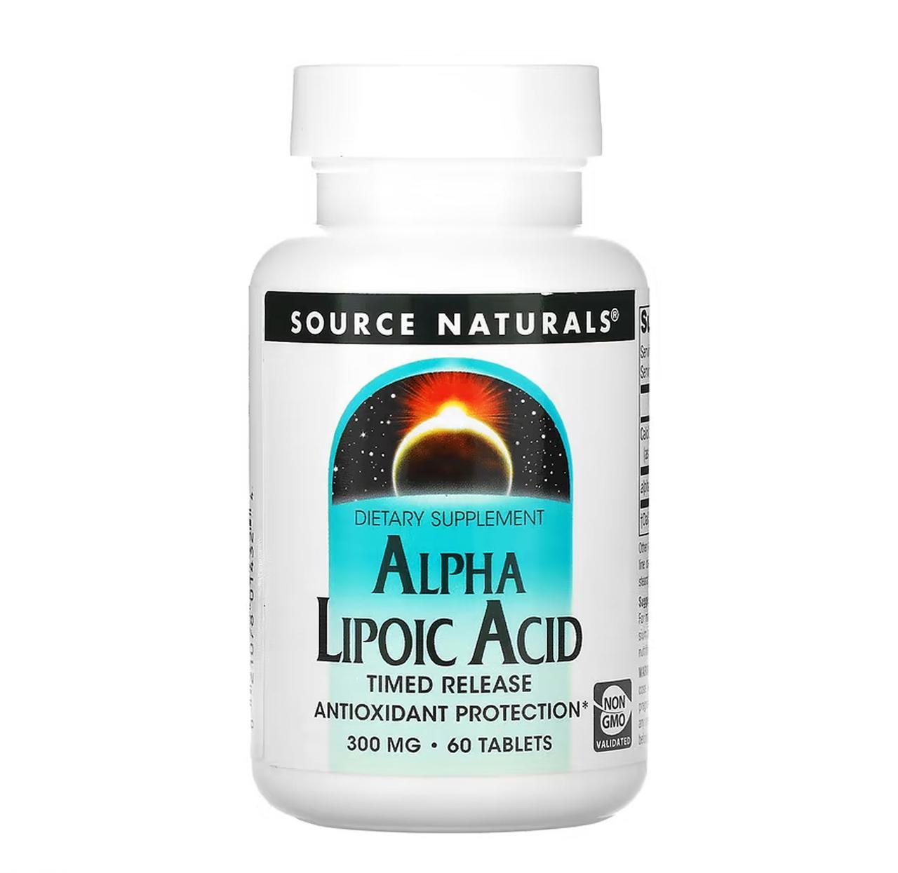 Альфа-ліпоєва кислота Source Naturals Alpha Lipoic Acid 300 мг, 60 таблеток, фото 1