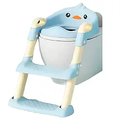 Дитяче сидіння для унітазу зі сходинкою "Bimbo" ВМ-34420 Каченя блакитний