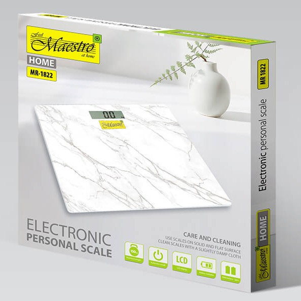 Електронні персональні ваги (150 кг, 2 батарейки ААА, MR-1822), фото 1