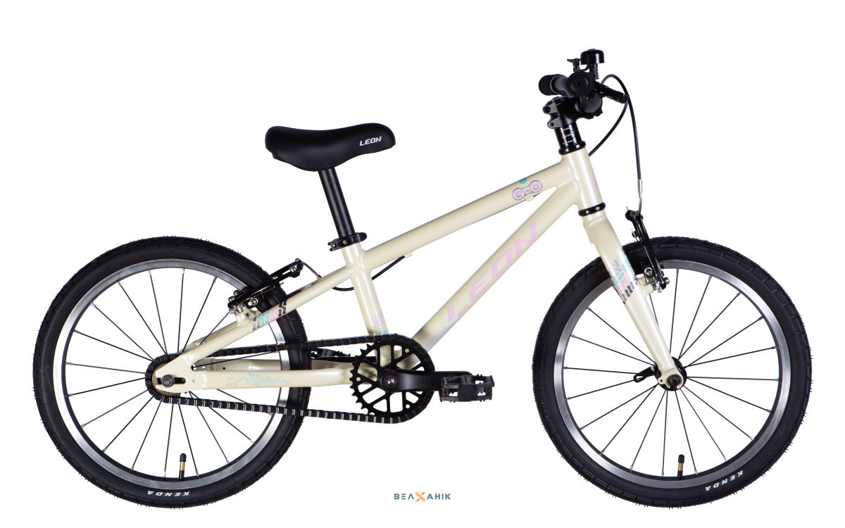 Велосипед 18/quot; LEON GO Vbr FR (рама 9/quot;) AL бежево-рожевий, фото 1