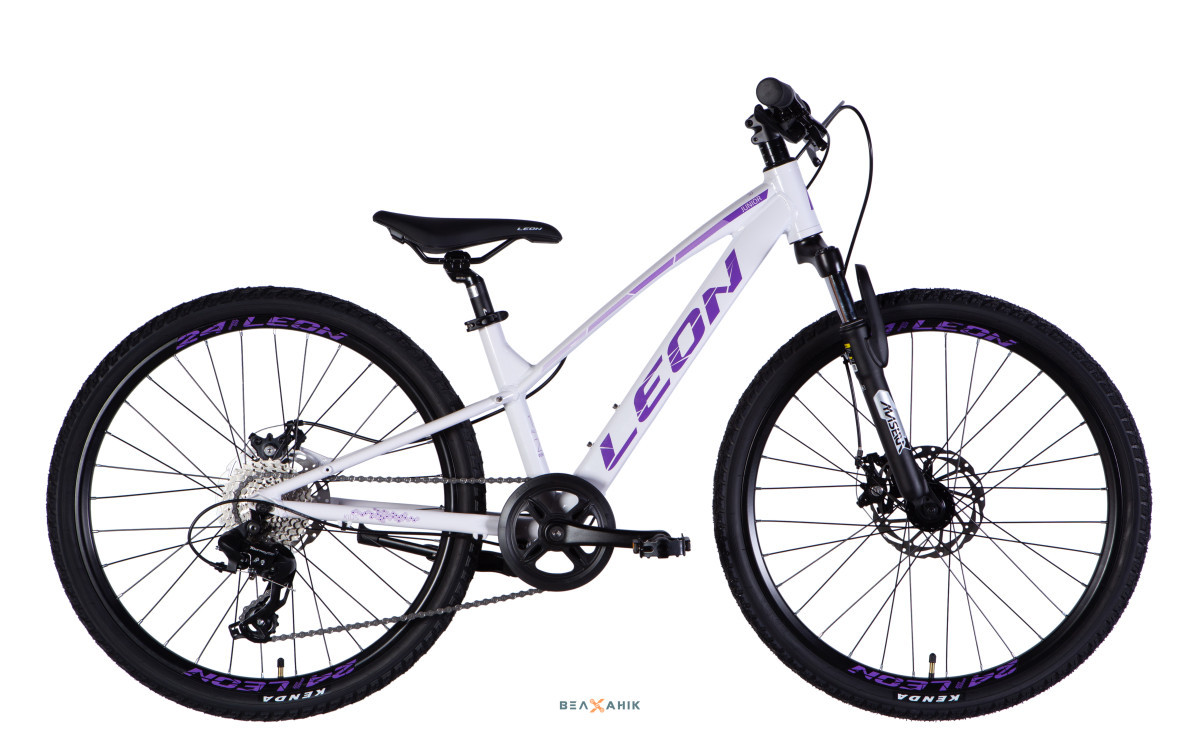 Велосипед 24/quot; LEON JUNIOR DD CS (рама 12/quot;) AL біло-бузковий, фото 1