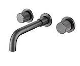 Змішувач для умивальника настінний FUTURA Armance Graphite, фото 2