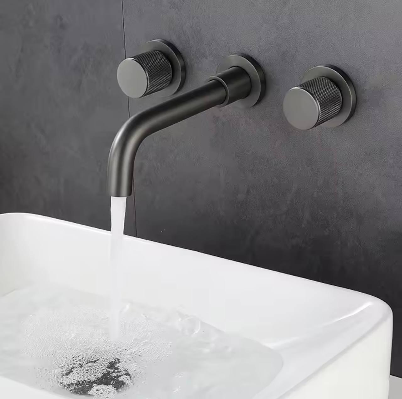 Змішувач для умивальника настінний FUTURA Armance Graphite, фото 1