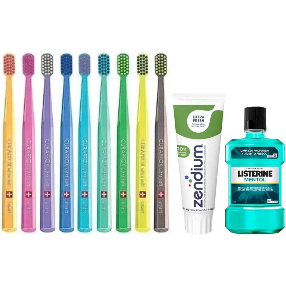 Зубна щітка Curaprox CS Smart 7600 + паста Zendium Extra Fresh свіжість та захист + ополіскувач LISTERINE mentol