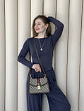 Сумочка жіноча Gucci Ophidia Web Small чорно-сірий (з пильовиком), фото 2