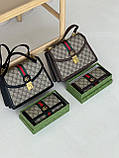 Сумочка жіноча Gucci Ophidia Web Small чорно-сірий (з пильовиком), фото 8