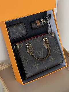 Подарунковий набір Louis Vuitton шопер тоут Onthego(сумка гаманець ключниця )