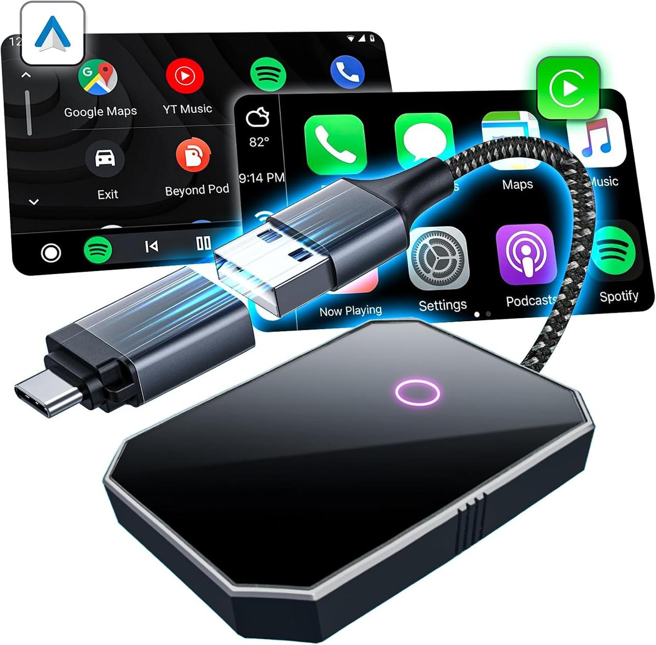 Бездротовий адаптер CarPlay BY960M. Бездротовий адаптер CarPlay для iOS та Android, Plug & Play