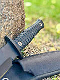 Тактичний ніж «Чорнобай #1» з нейлоновим чохлом 50Х14МФ/57 HRC., фото 6