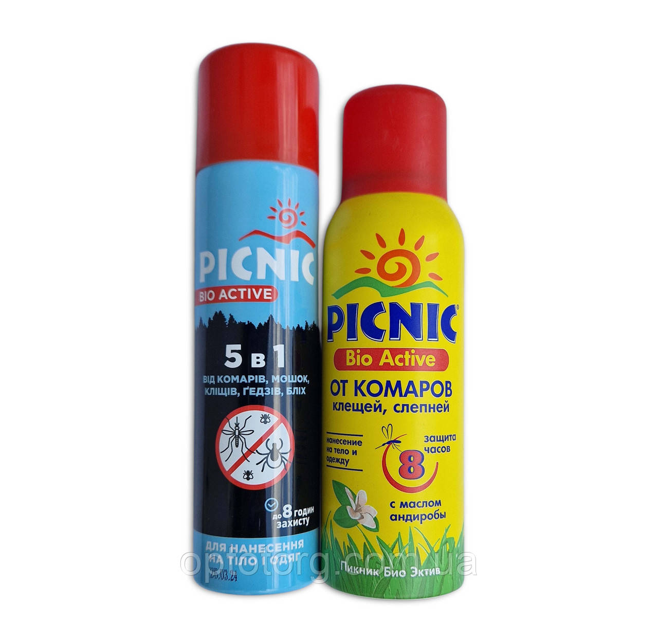 Аерозоль 5в1 від комарів, кліщів, мошки, гедзів, бліх PICNIC BIO Active 125мл