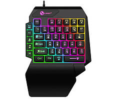 Одноручна ігрова клавіатура Limeide GK103S з RGB підсвічуванням, 35 клавіш, дротова, USB, для ПК, ноутбука, смартфона