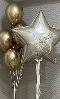 Велика 90 см зірка або серце з гелієм, варіанти композицій композиций 👉